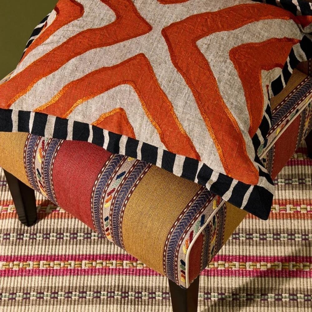 NEW - Kit Kemp Arrows Linen Pillow Orange 16x20